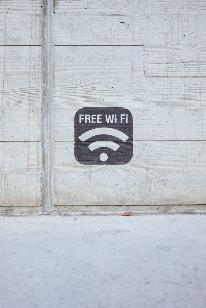 free WIFI drawing on a side of a wall